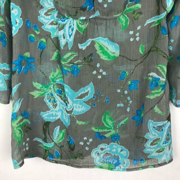 Old Navy Womens Top XS Sheer Lightweight Flowy Cottagecore Forest Fairy Boho - Picture 4 of 7